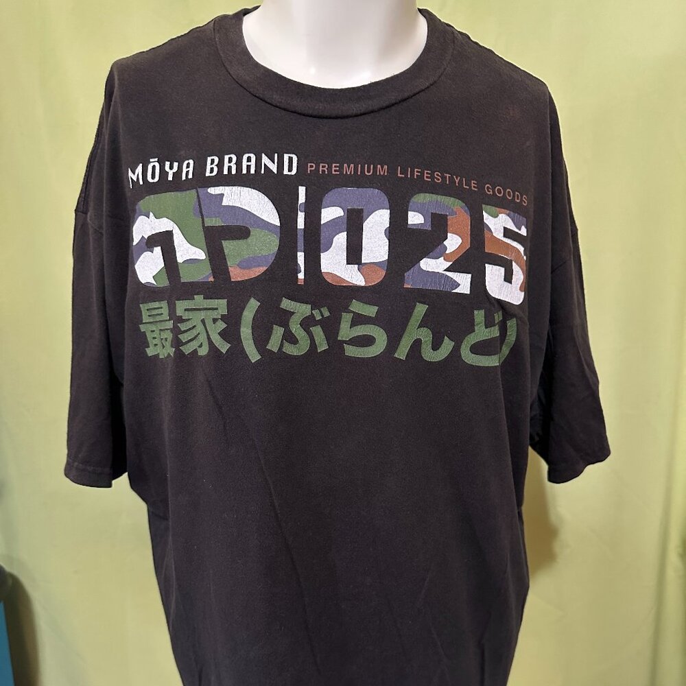 Moya Brand 025 Men's Black T Shirt Size 2XL XXL Cotton